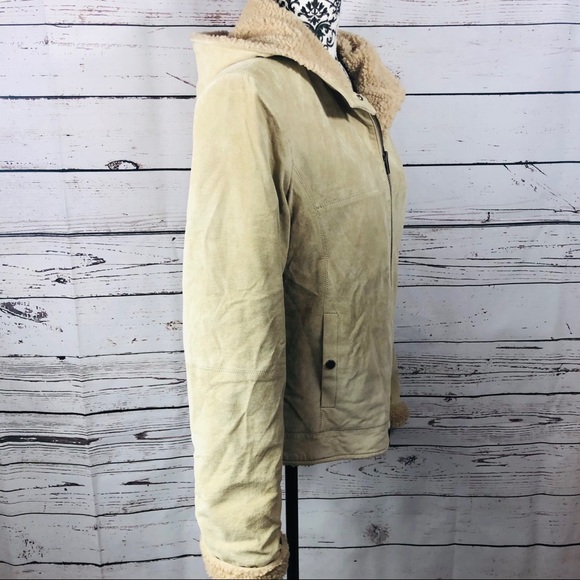 Danier Suede Leather Shearling Jacket Coat M - Picture 2 of 11